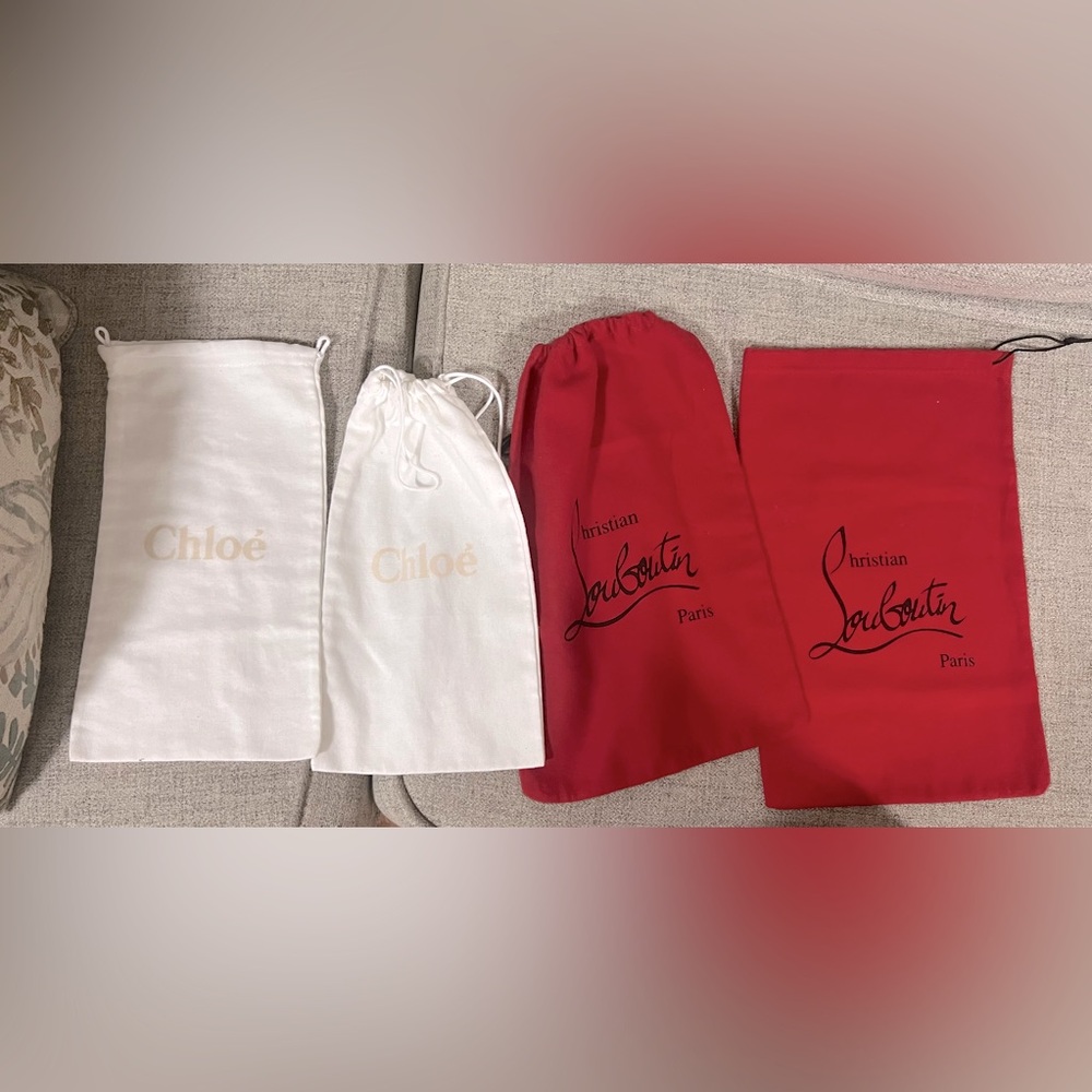 Bundle Pair of Chloe & Christian Louboutin Dustbags.